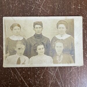 Antique‎ 1919? Portrait Group Photo on Postcard Marion IL to Belle Rive IL